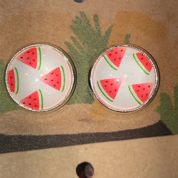 🆕 Handmade Watermelon Stud Earrings 🍉 - Picture 2 of 4